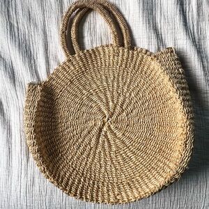 Raffia Handle Bag